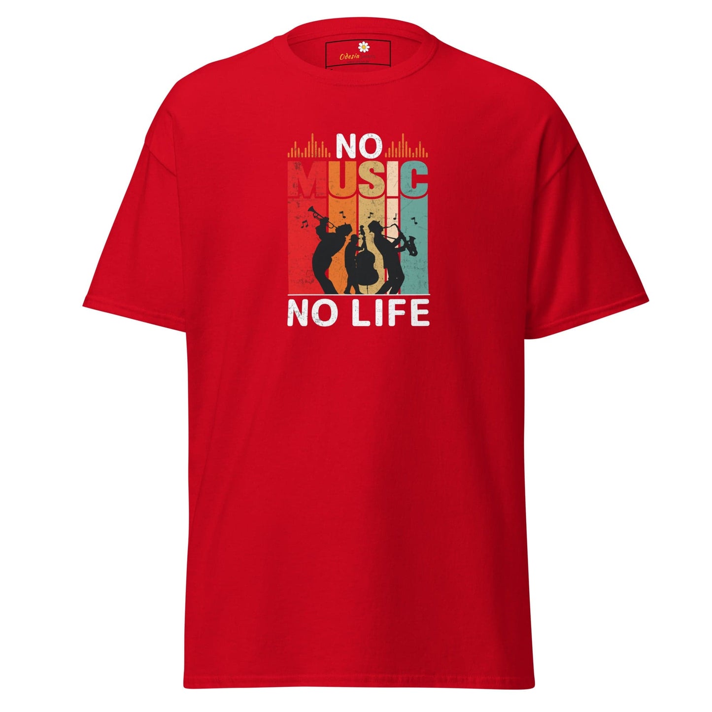 Unisex classic t-shirt - MUSIC NO MUSIC NO LIFE - REGULAR - Red / S