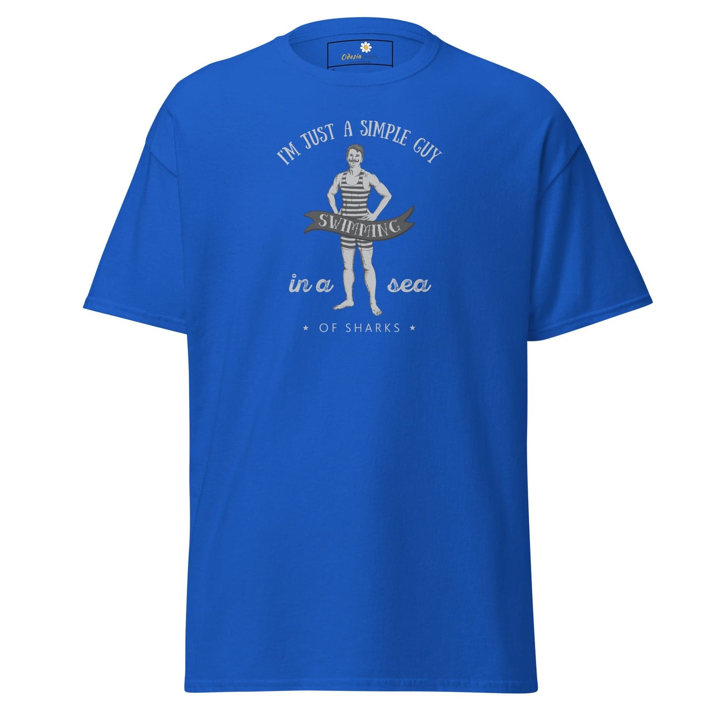 Unisex classic t-shirt - FUN SIMPLE GUY SEA SHARKS - REGULAR - Royal / S