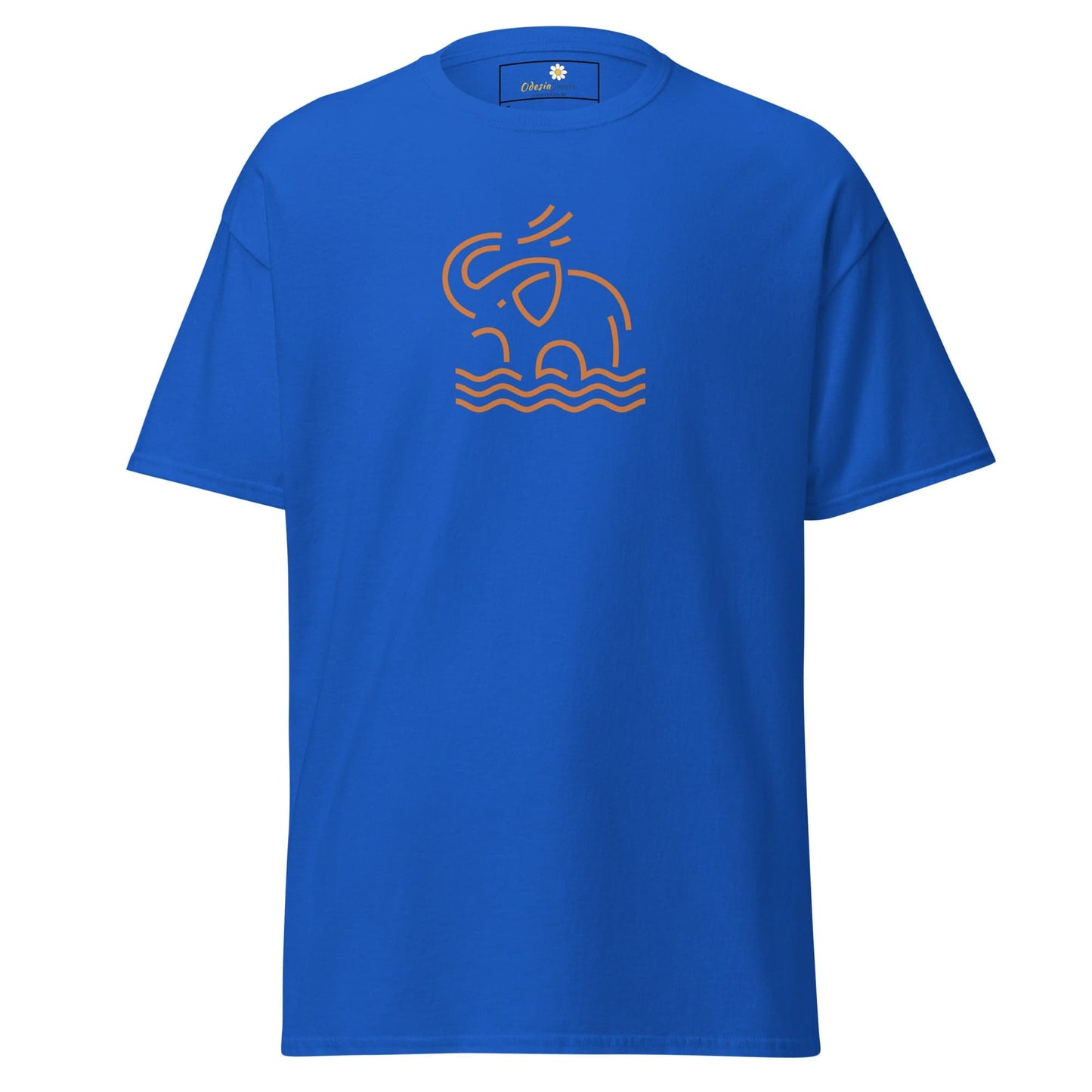 Unisex classic t-shirt - WILD LIFE ELEPHANT ORANGE - REGULAR - Royal / S