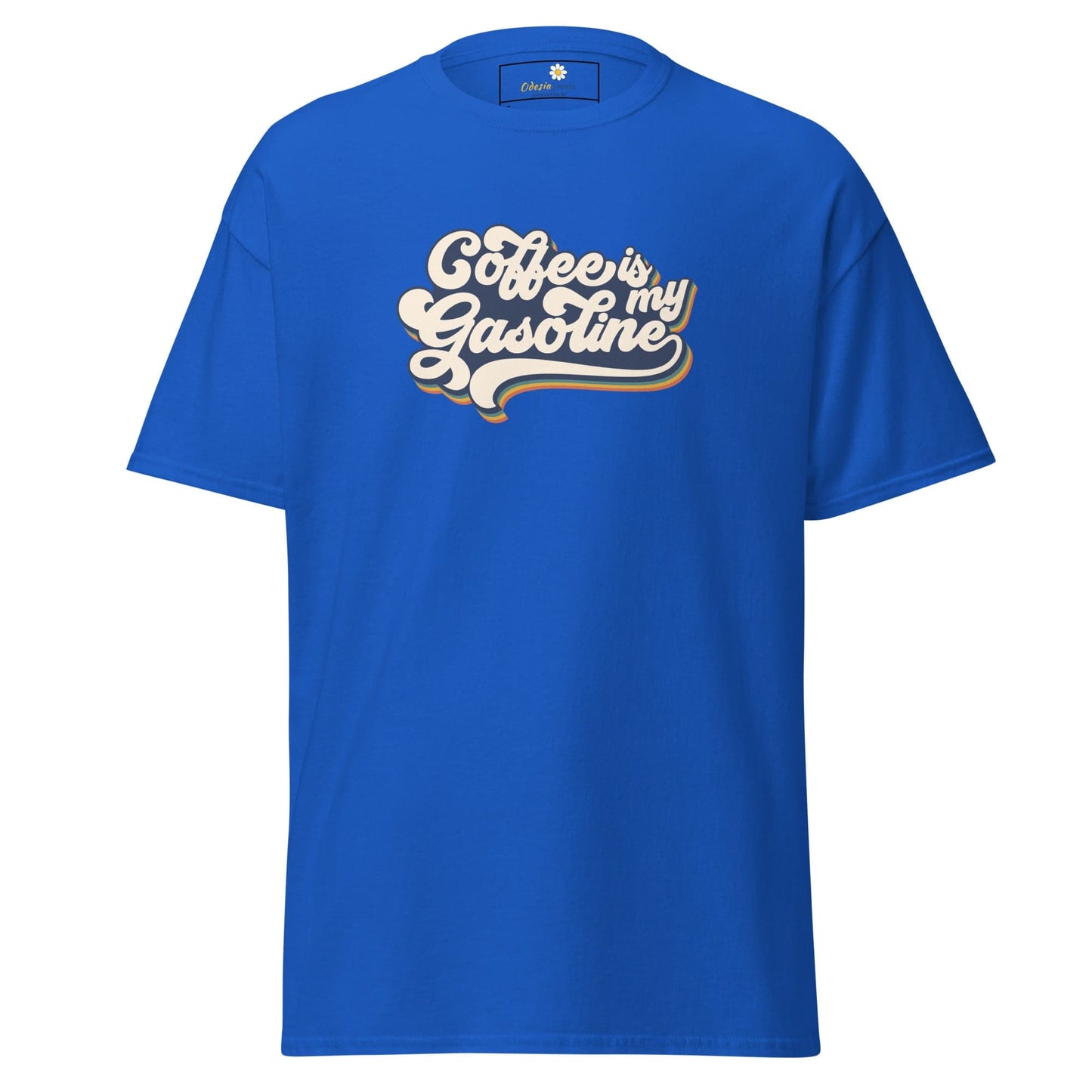 Unisex classic t-shirt - TEXT COFFEE IS MY GASEOLINE - REGULAR - Royal / S