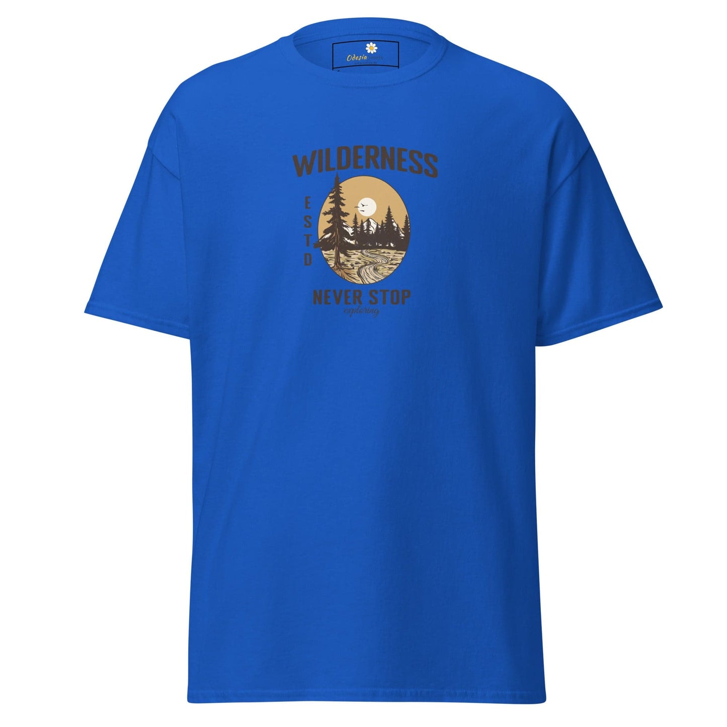 Unisex classic t-shirt - NATURE WILDERNESS NEVER STOP - REGULAR - Royal / S