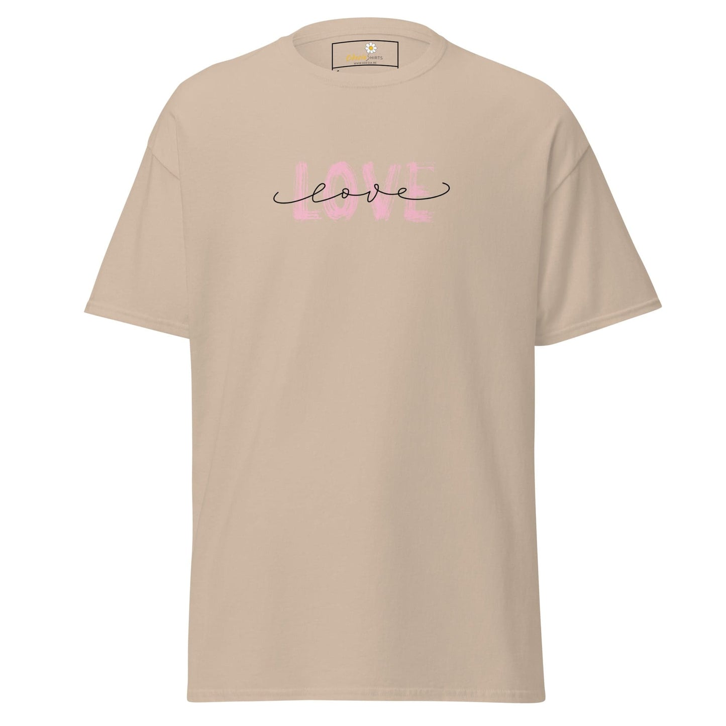 Beige T-shirt with love design from T-SHIRT DESIGN TEE collection for Men and Women