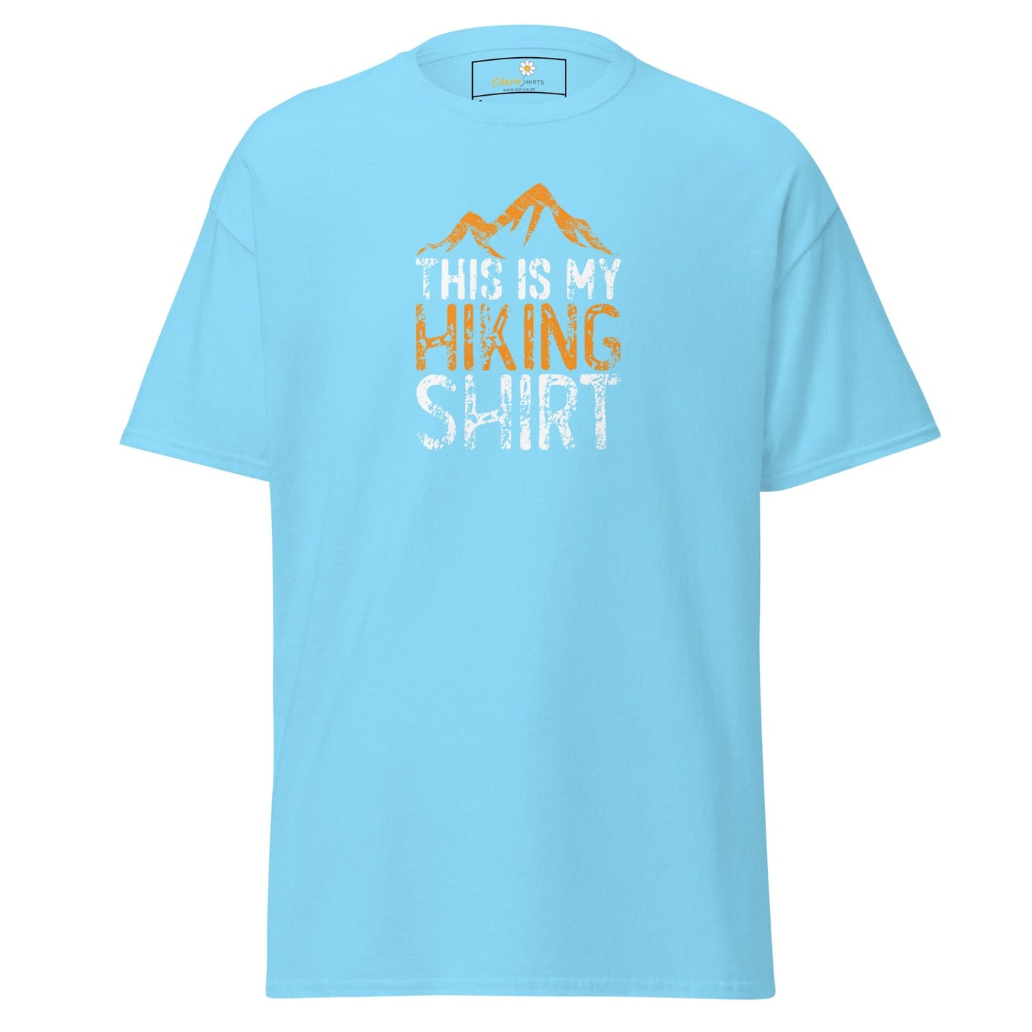 Light blue hiking graphic T-shirt for Men and Women available in sizes S to XL