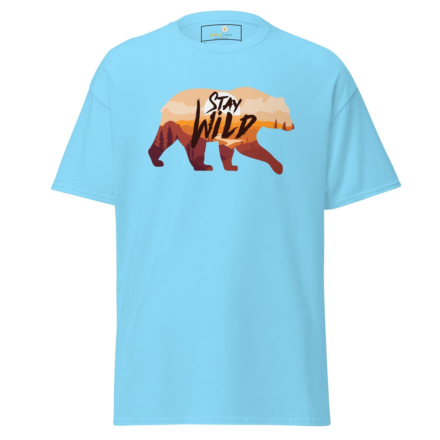 Unisex classic t-shirt - ADVENTURE WILD LIFE STAY WILD - REGULAR - Sky / S