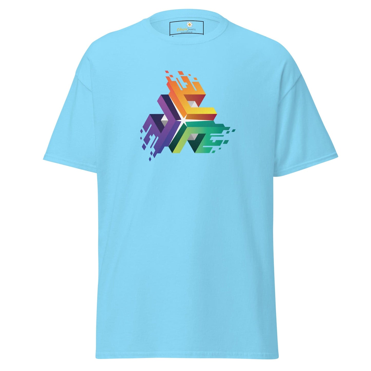 Unisex classic t-shirt - ABSTRACT COLOR CUBES - REGULAR - Sky / S