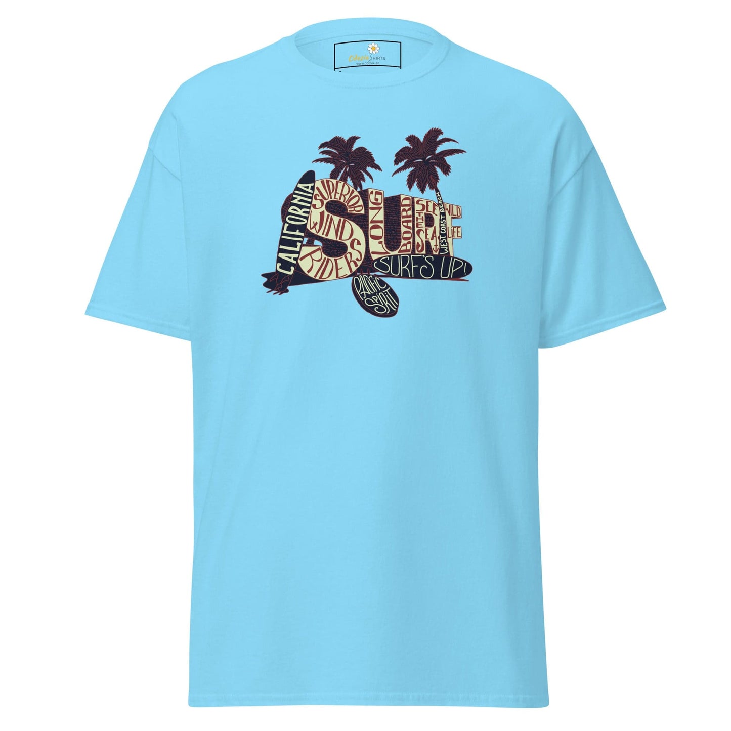 Unisex classic t-shirt - SUMMER SURF CALIFORNIA - REGULAR - Sky / S
