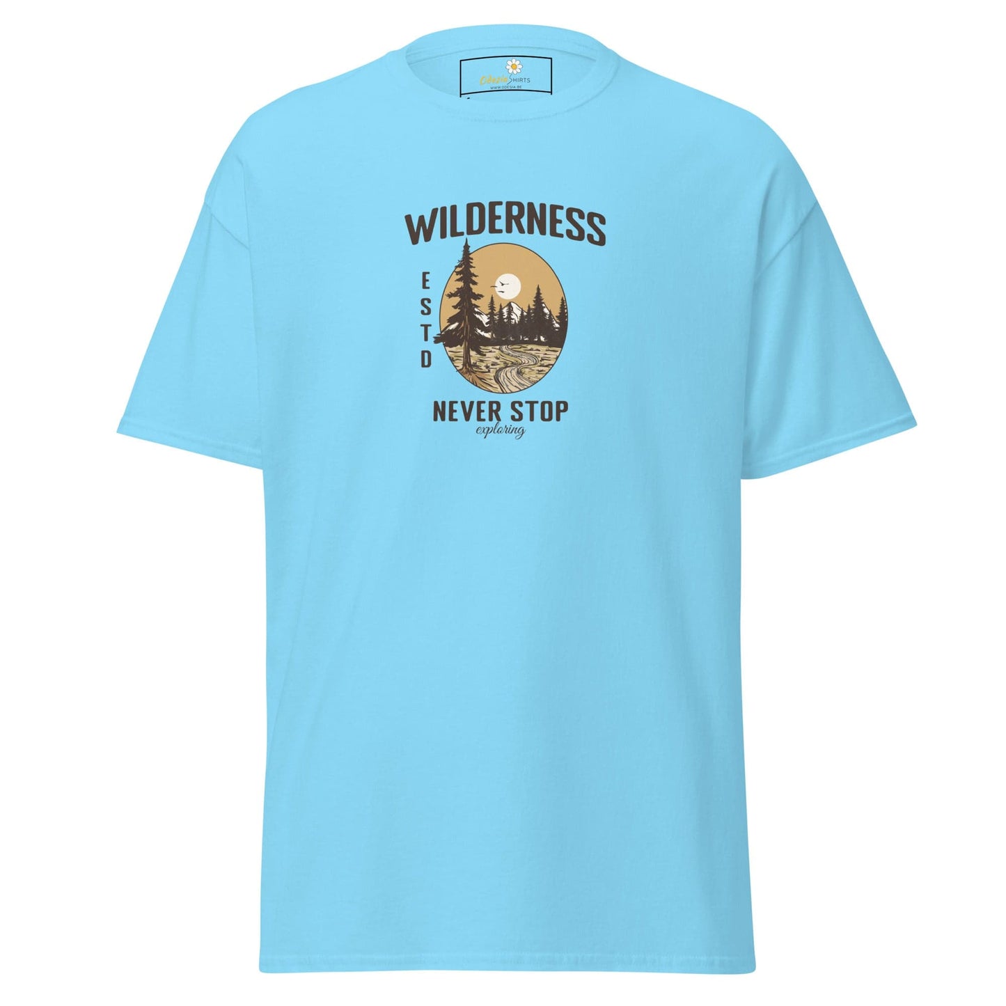 Unisex classic t-shirt - NATURE WILDERNESS NEVER STOP - REGULAR - Sky / S