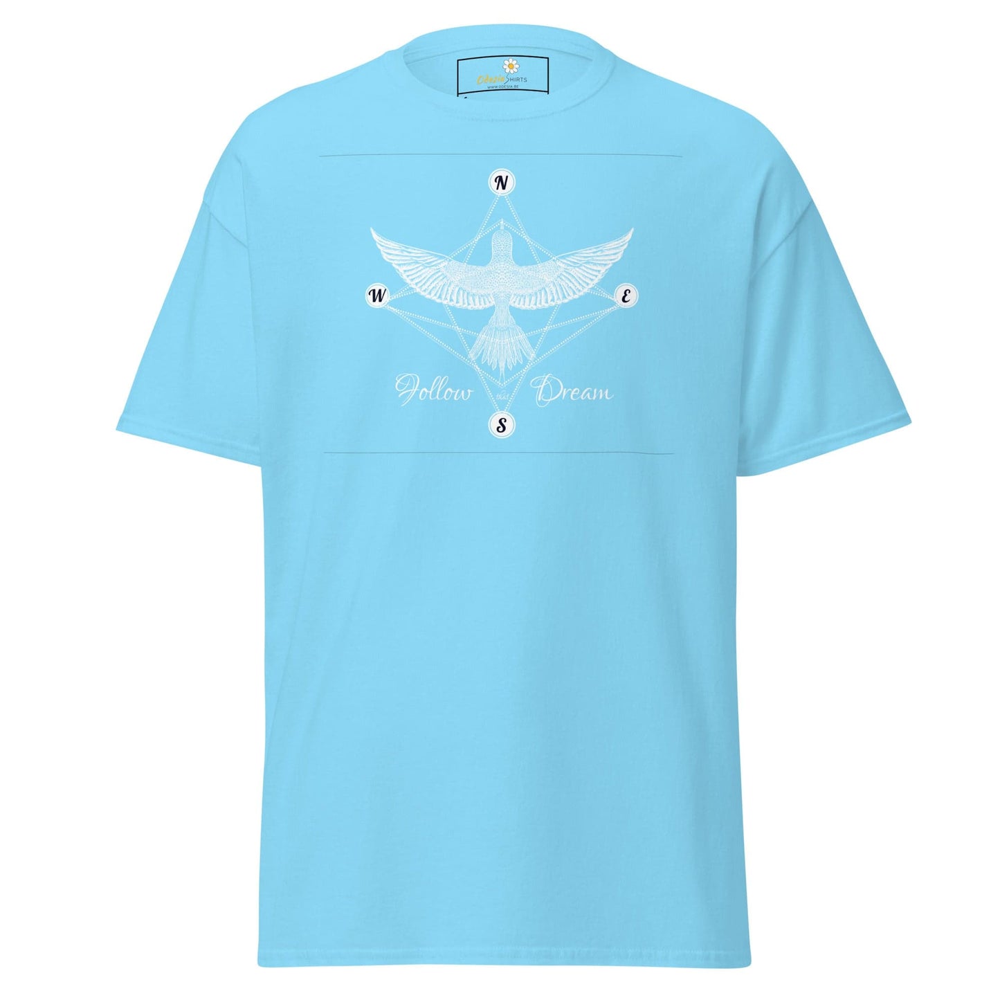 Light blue T-shirt with bird design from T-SHIRT DESIGN TEE for men and women