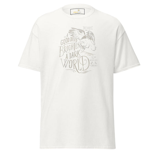 White graphic T-shirt for men and women available in sizes S to XL