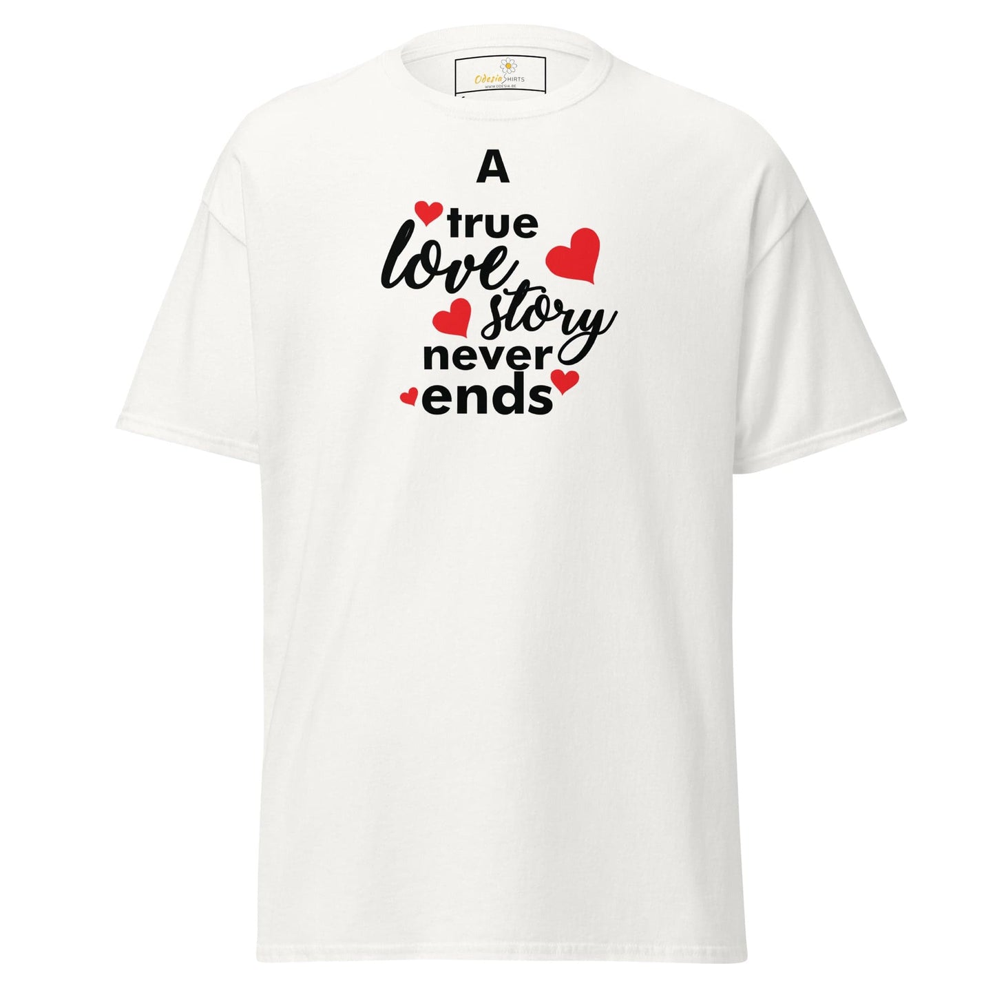 White T-shirt with love-themed graphic from T-SHIRT DESIGN TEE for men and women