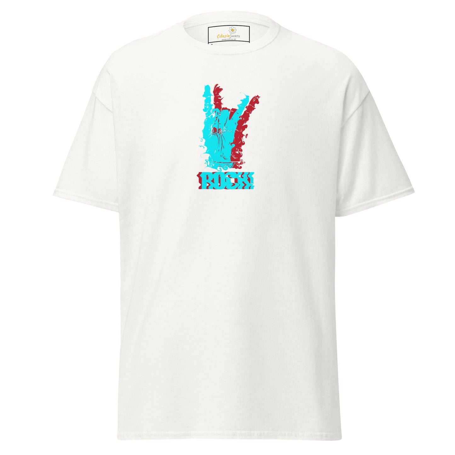 White T-shirt with graphic design suitable for men and women in sizes S to XL