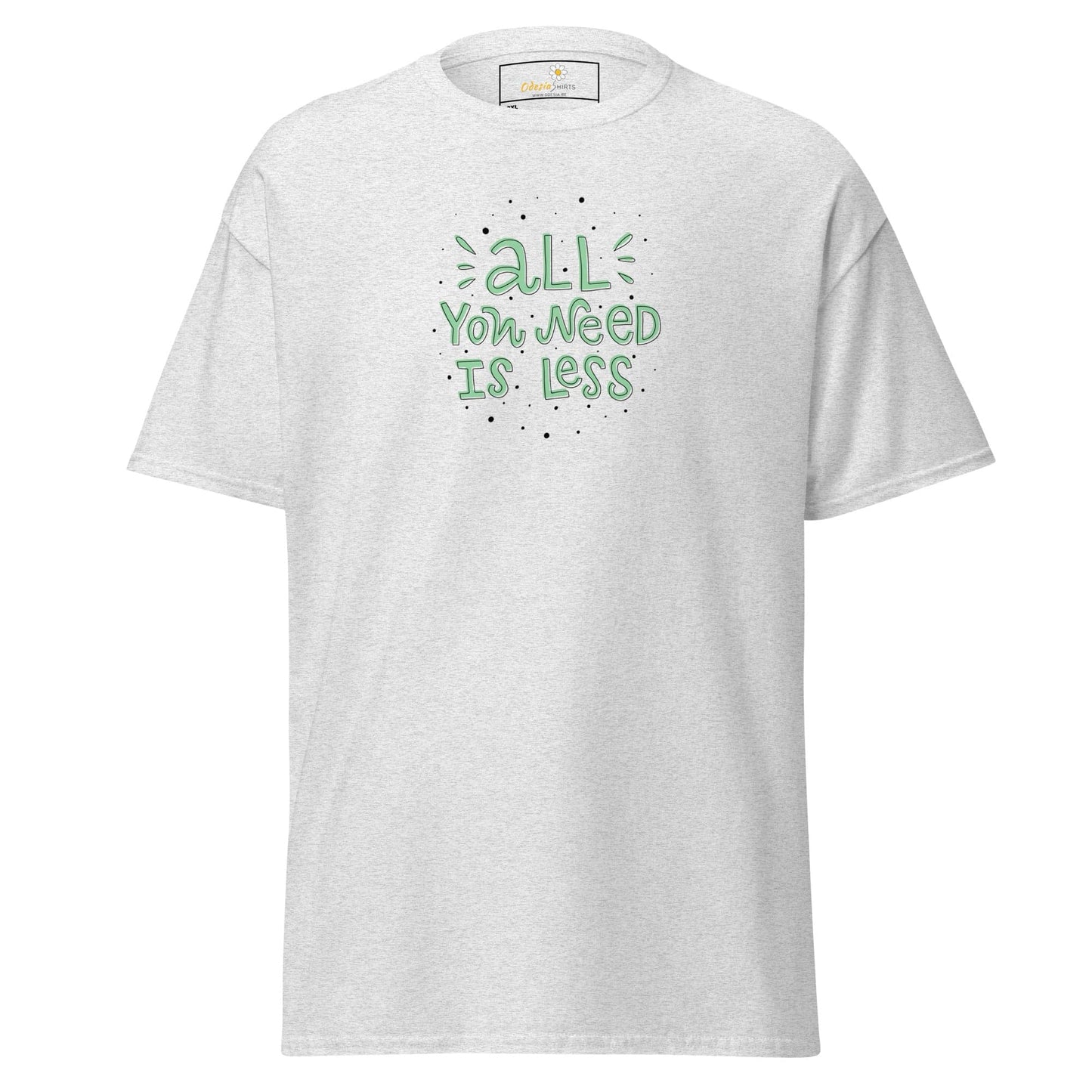 White T-shirt with green lettering from T-SHIRT DESIGN TEE for Men and Women in large sizes