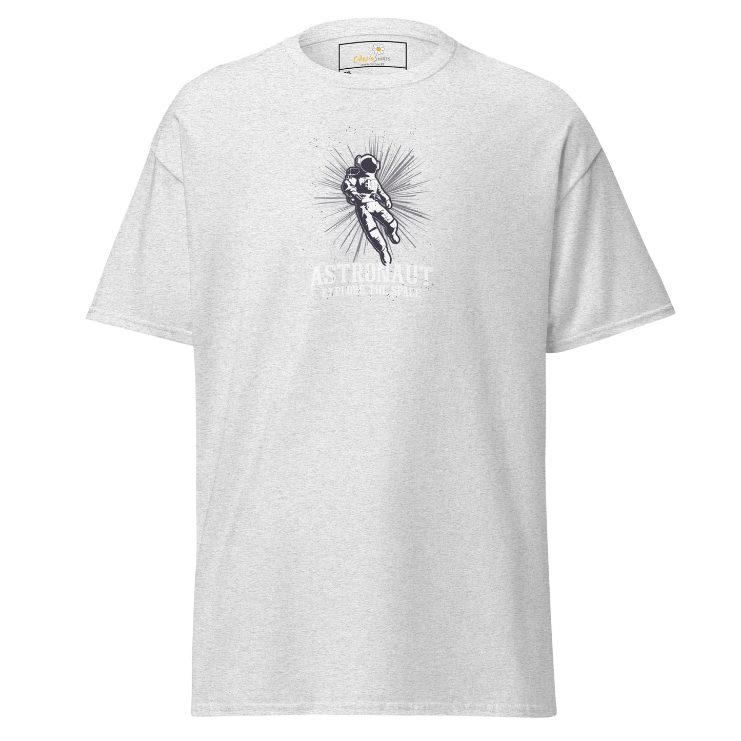White T-shirt with astronaut graphic from T-SHIRT DESIGN TEE for men and women in sizes 2XL to 5XL