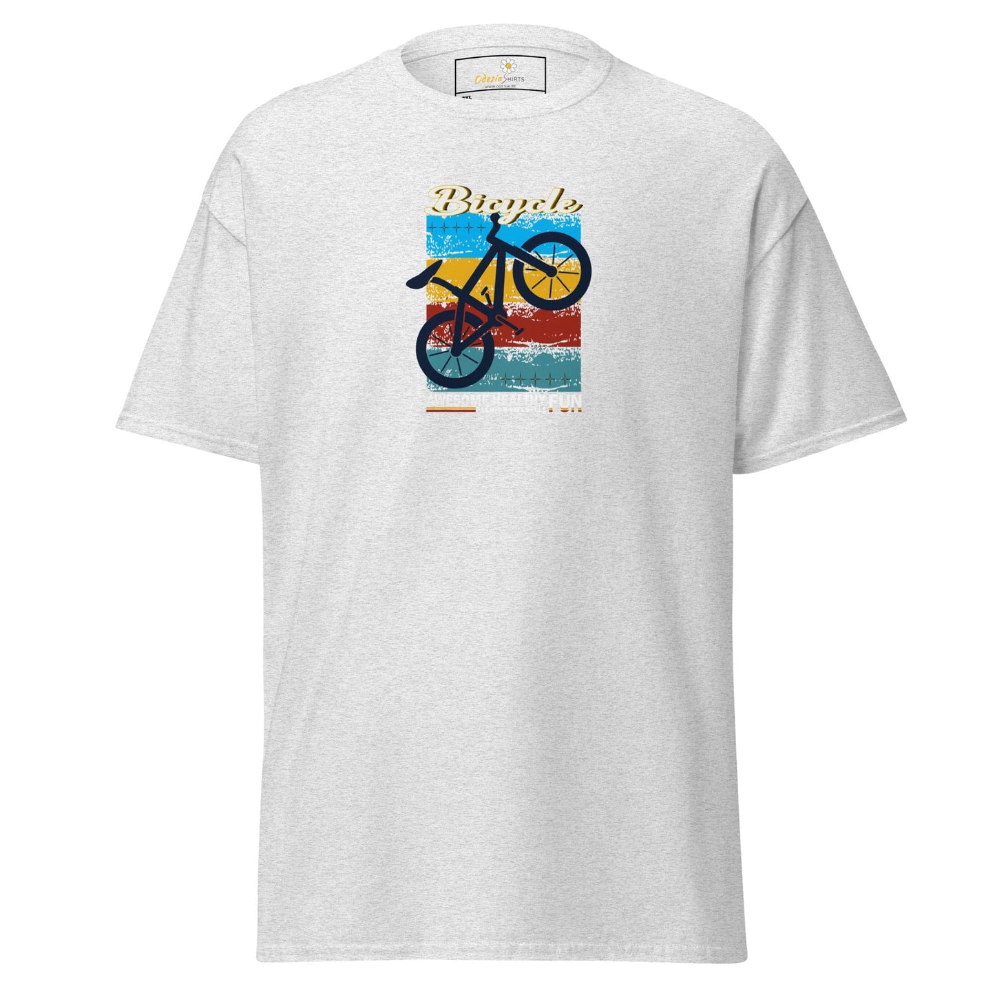 White T-Shirt with Bicycle Graphic from T-SHIRT DESIGN TEE for Men and Women