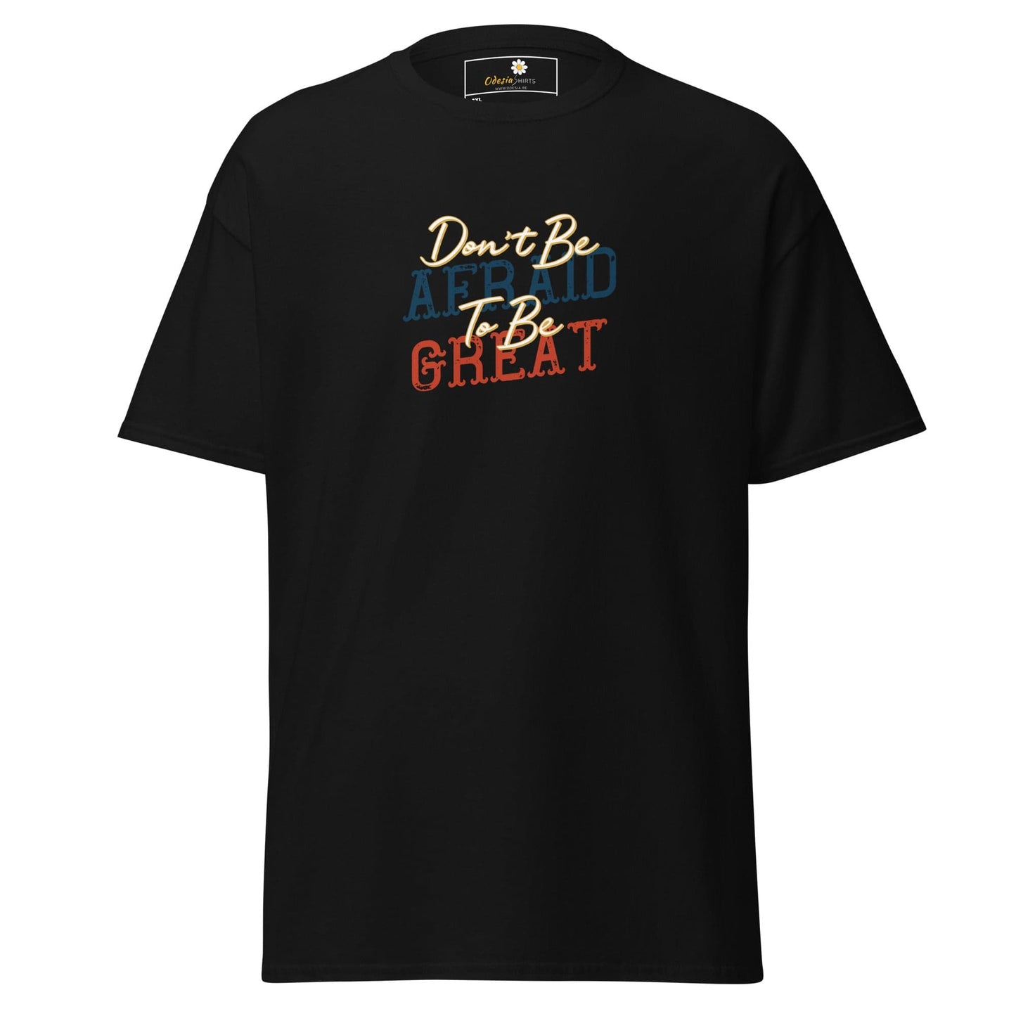 Black T-shirt with colorful text from T-SHIRT DESIGN TEE for Men and Women sizes 2XL to 5XL