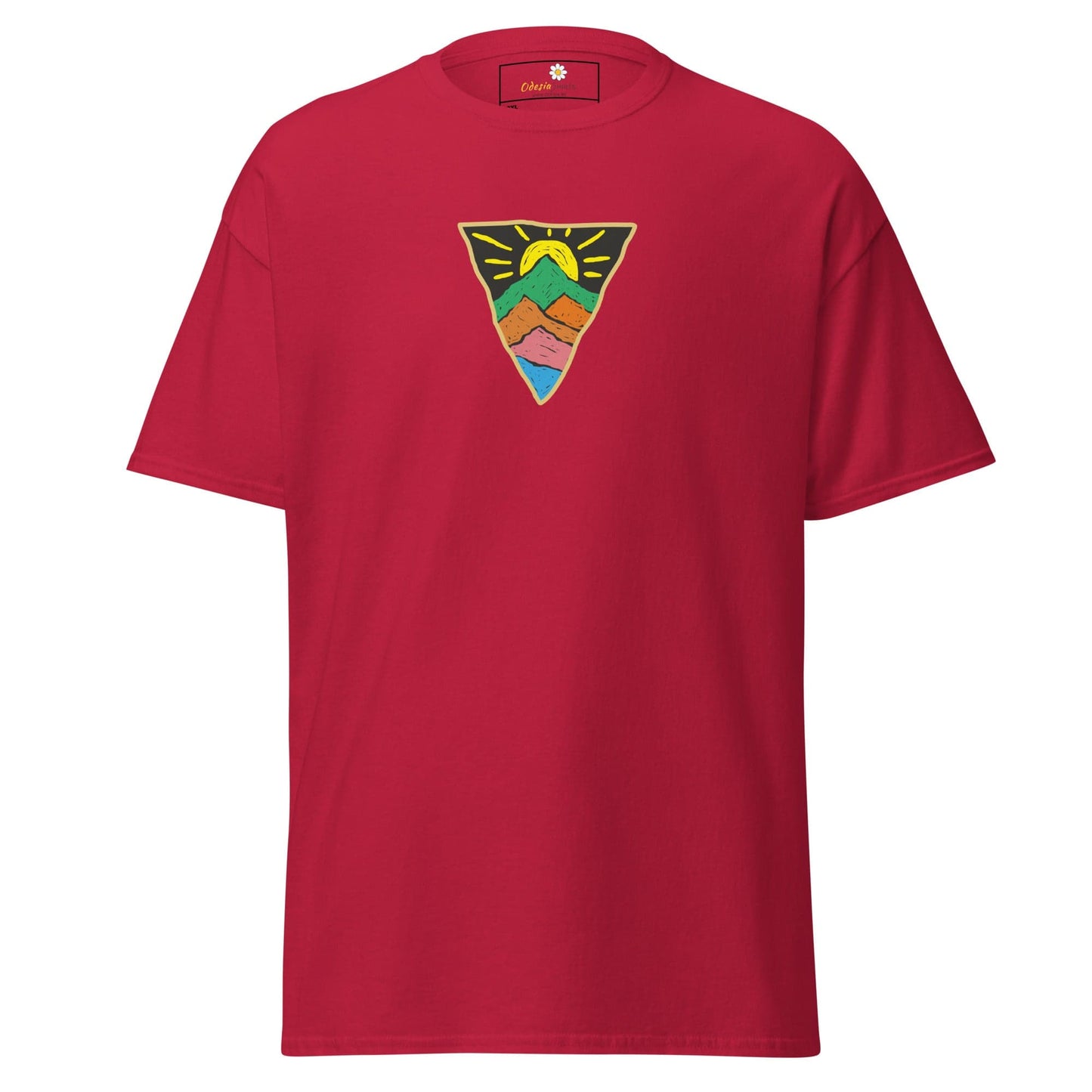 Red T-shirt with mountain design for Men and Women in 2XL to 5XL size