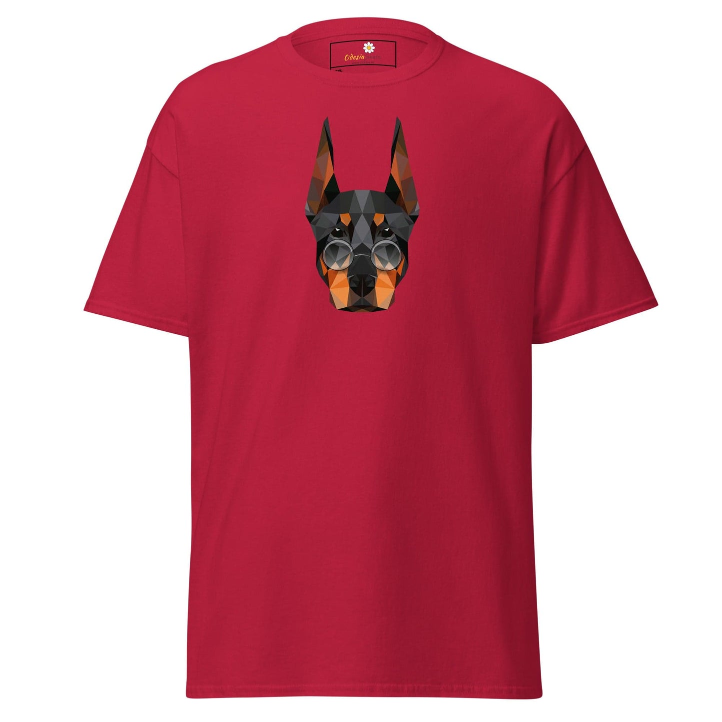 Red T-shirt with dog graphic from T-SHIRT DESIGN TEE for Men and Women in 2XL to 5XL