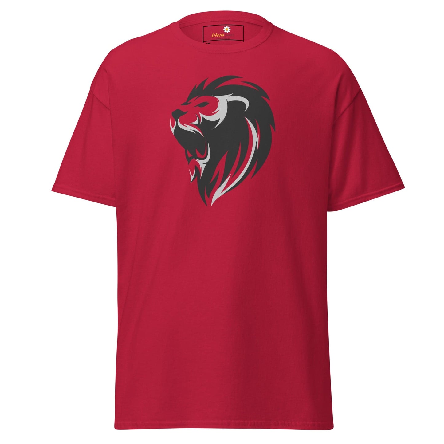 Red T-shirt with lion graphic from T-SHIRT DESIGN TEE MEN WOMEN 2XL-5XL collection