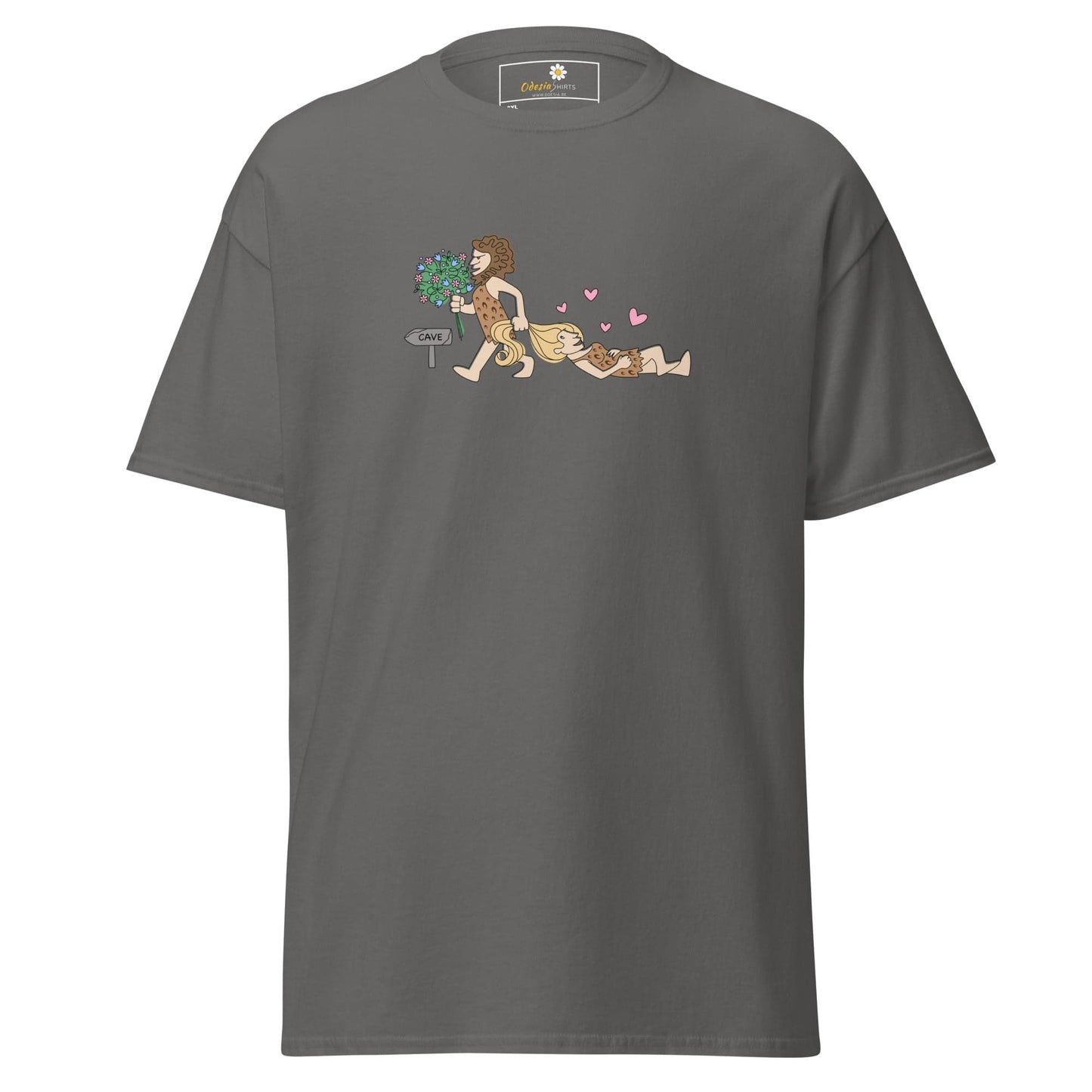 Gray T-shirt with cartoon graphic from T-SHIRT DESIGN TEE for Men and Women in 2XL to 5XL