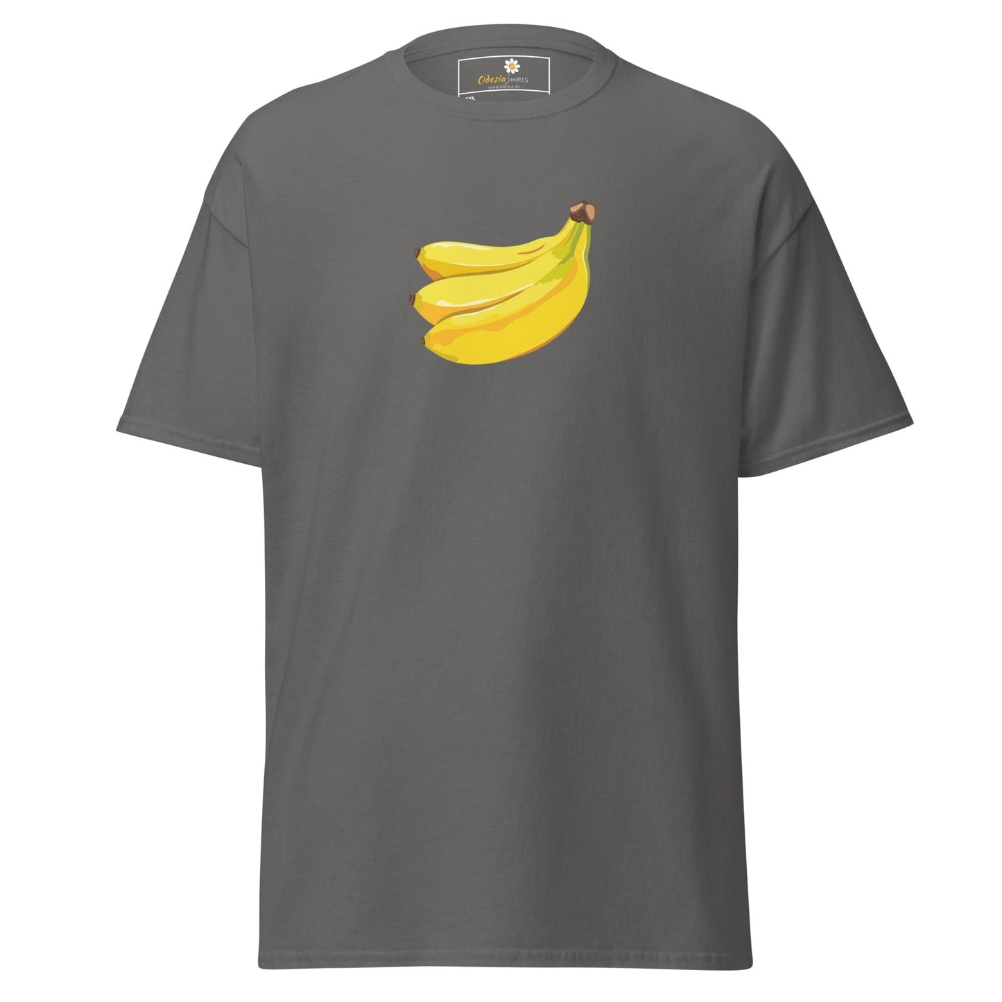 Gray T-shirt with banana graphic for men and women in 2XL to 5XL sizes
