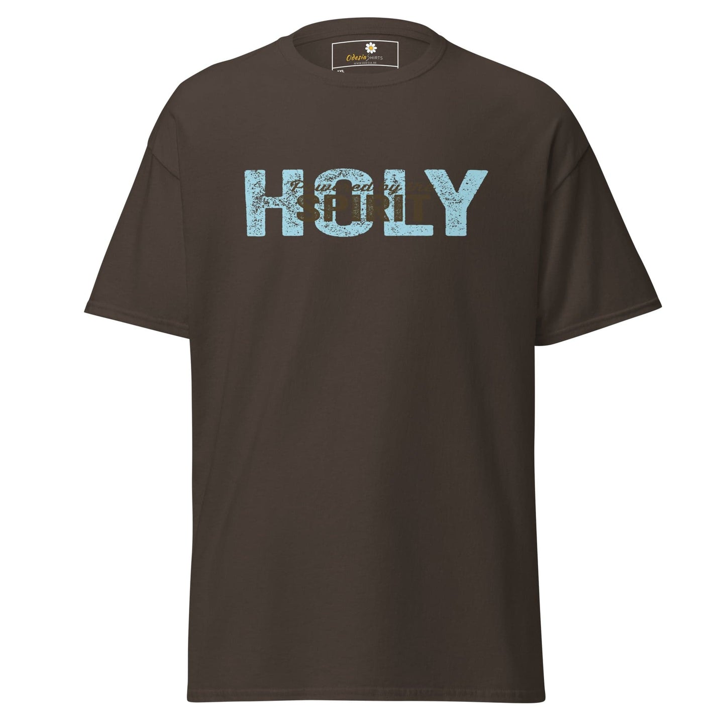 Brown T-shirt with HOLY text, designed for Men and Women in size 2XL to 5XL