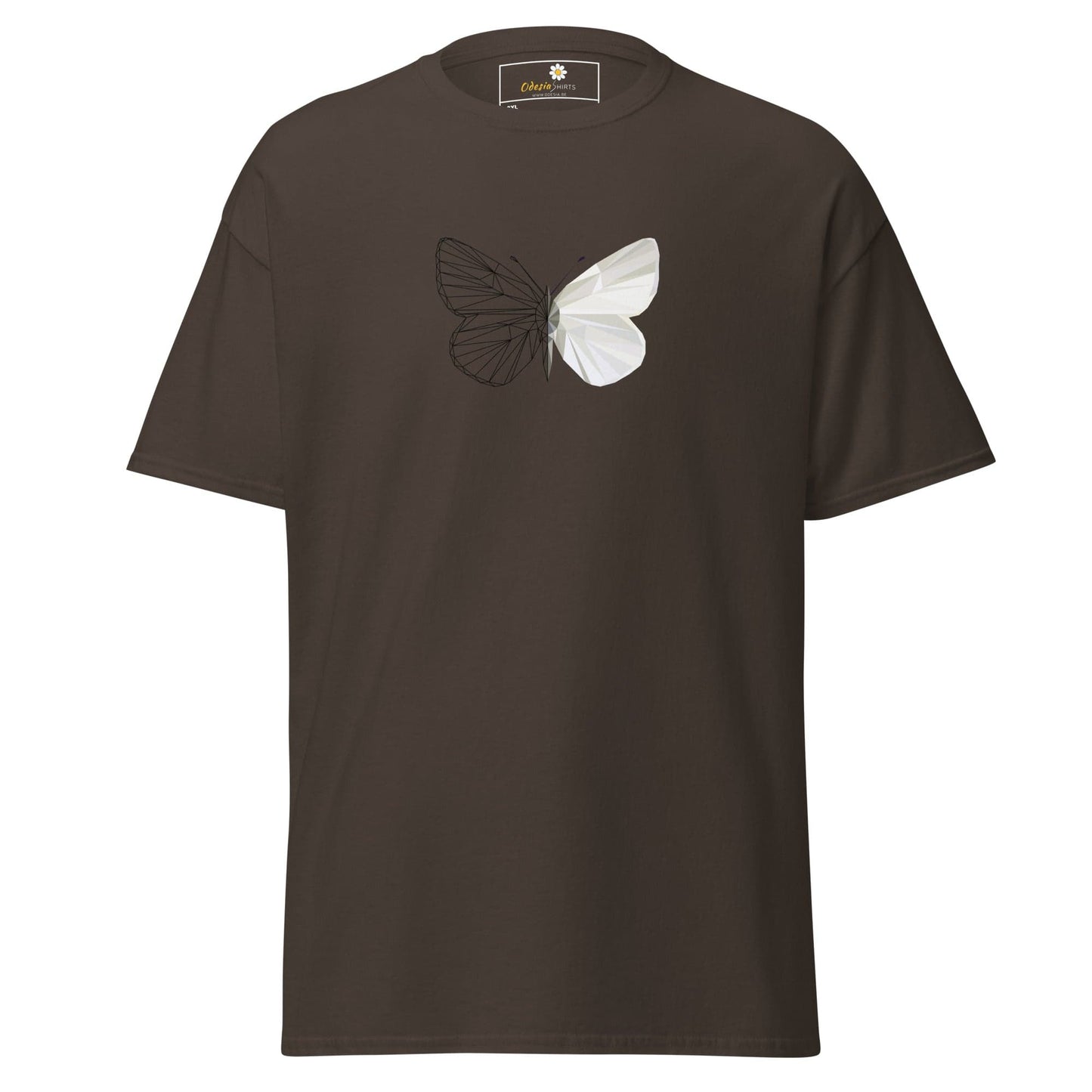Brown T-shirt with butterfly design from T-SHIRT DESIGN TEE for Men and Women