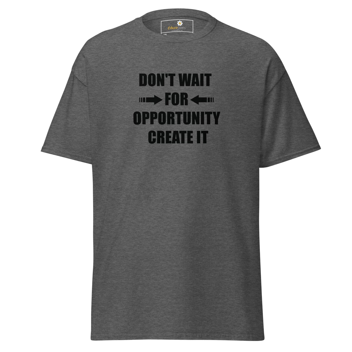 Gray T-shirt with motivational text from T-SHIRT DESIGN TEE for Men and Women in 2XL-5XL
