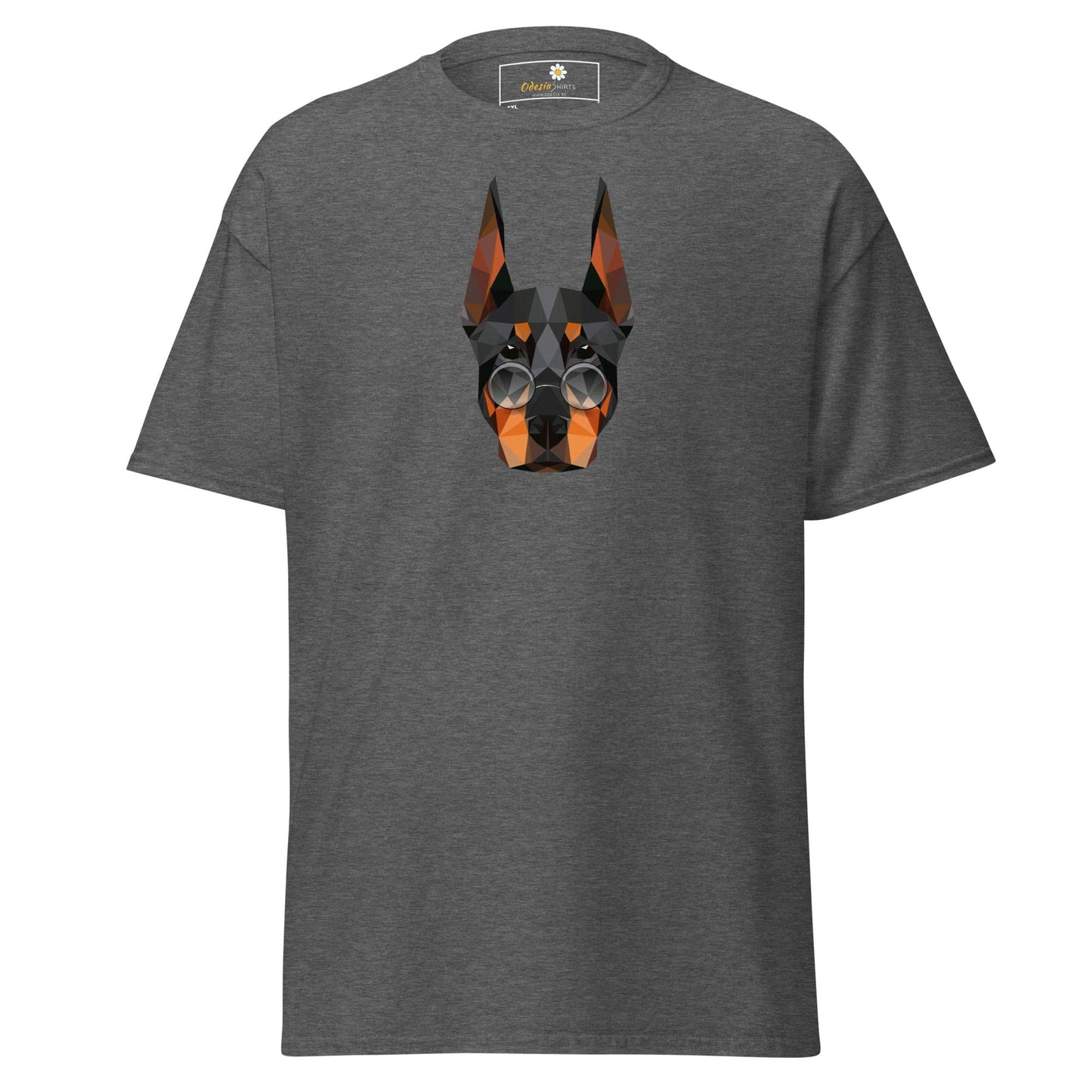 Gray T-shirt with dog graphic for men and women in 2XL to 5XL sizes
