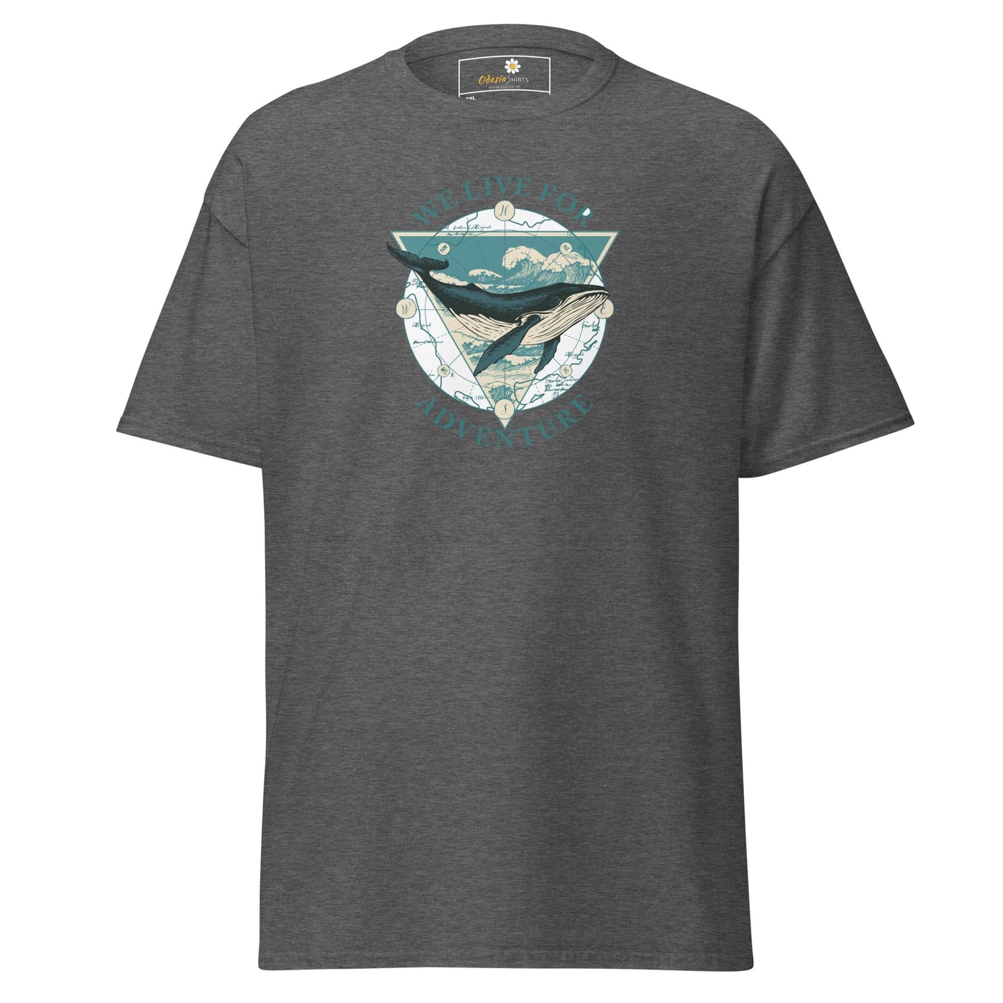 Gray T-shirt with whale graphic from T-SHIRT DESIGN TEE for Men and Women size 2XL to 5XL