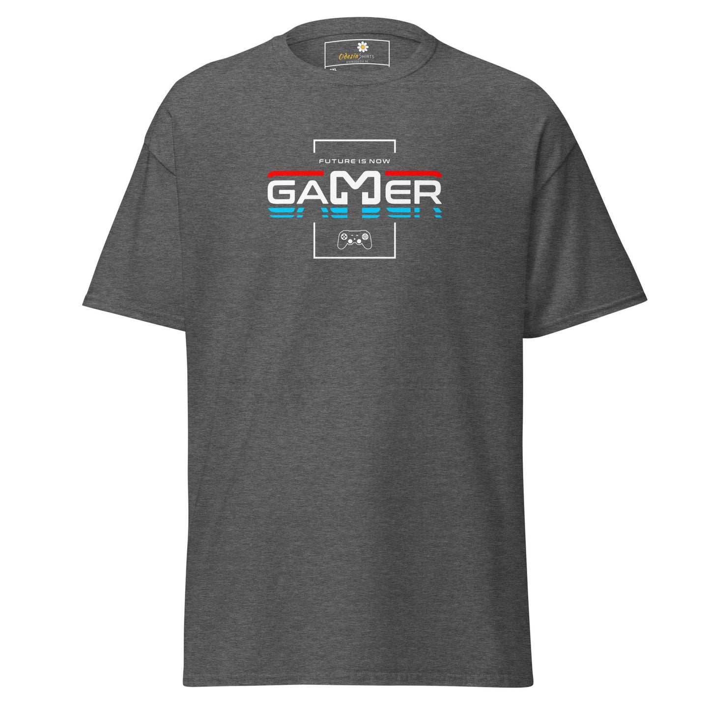 Gray t-shirt with gamer design.