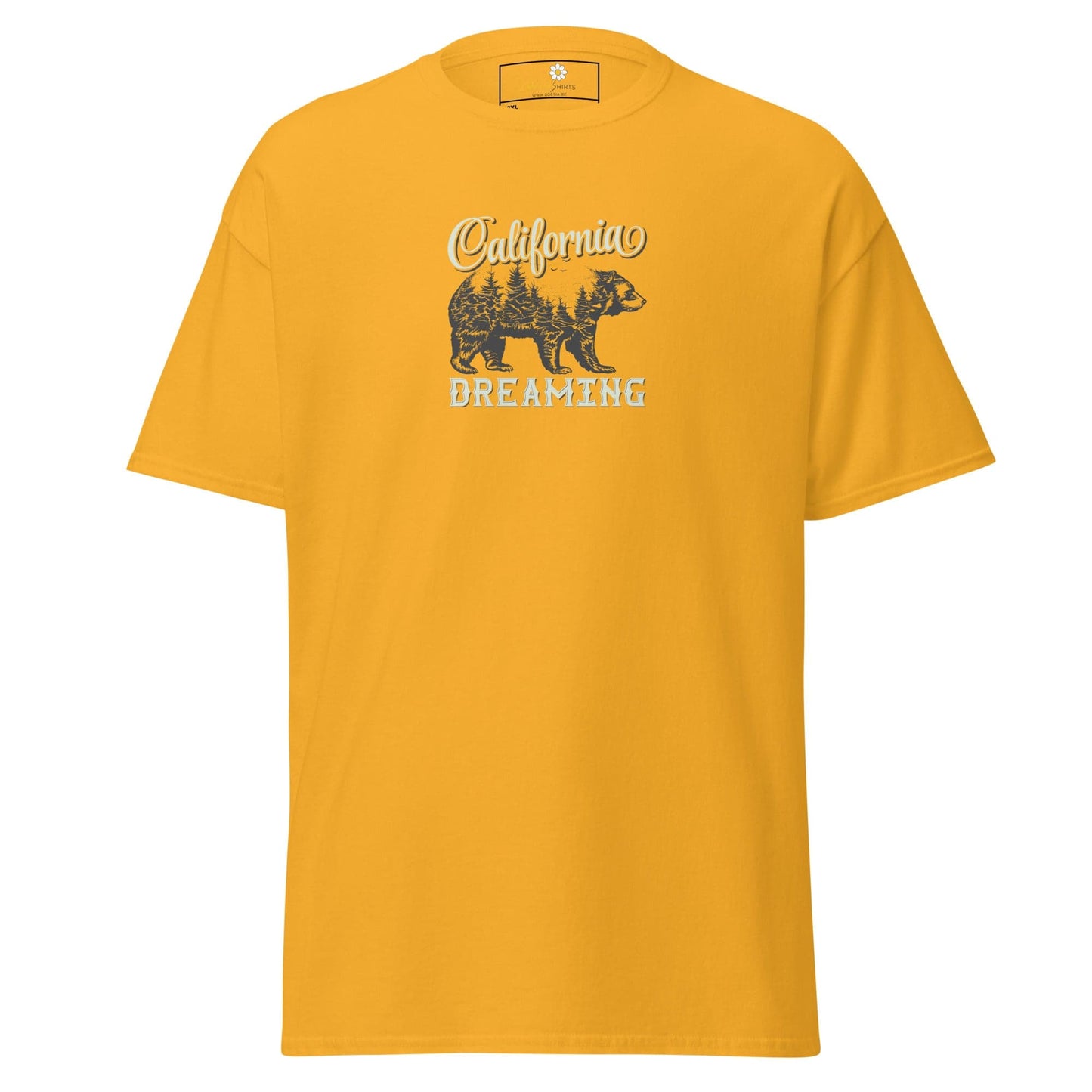 Yellow T-shirt with bear graphic for men and women in 2XL to 5XL sizes