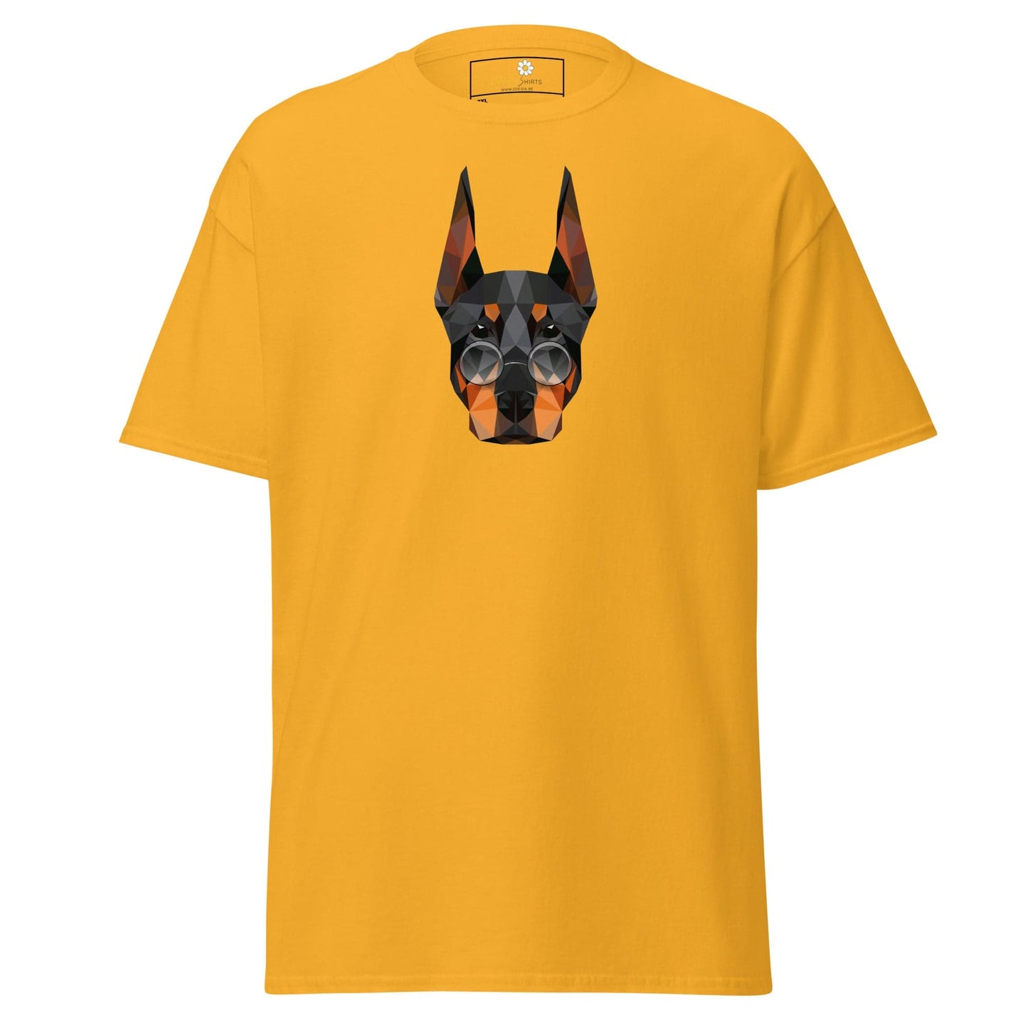 Yellow T-shirt with dog graphic from T-Shirt Design Tee for Men and Women in 2XL to 5XL