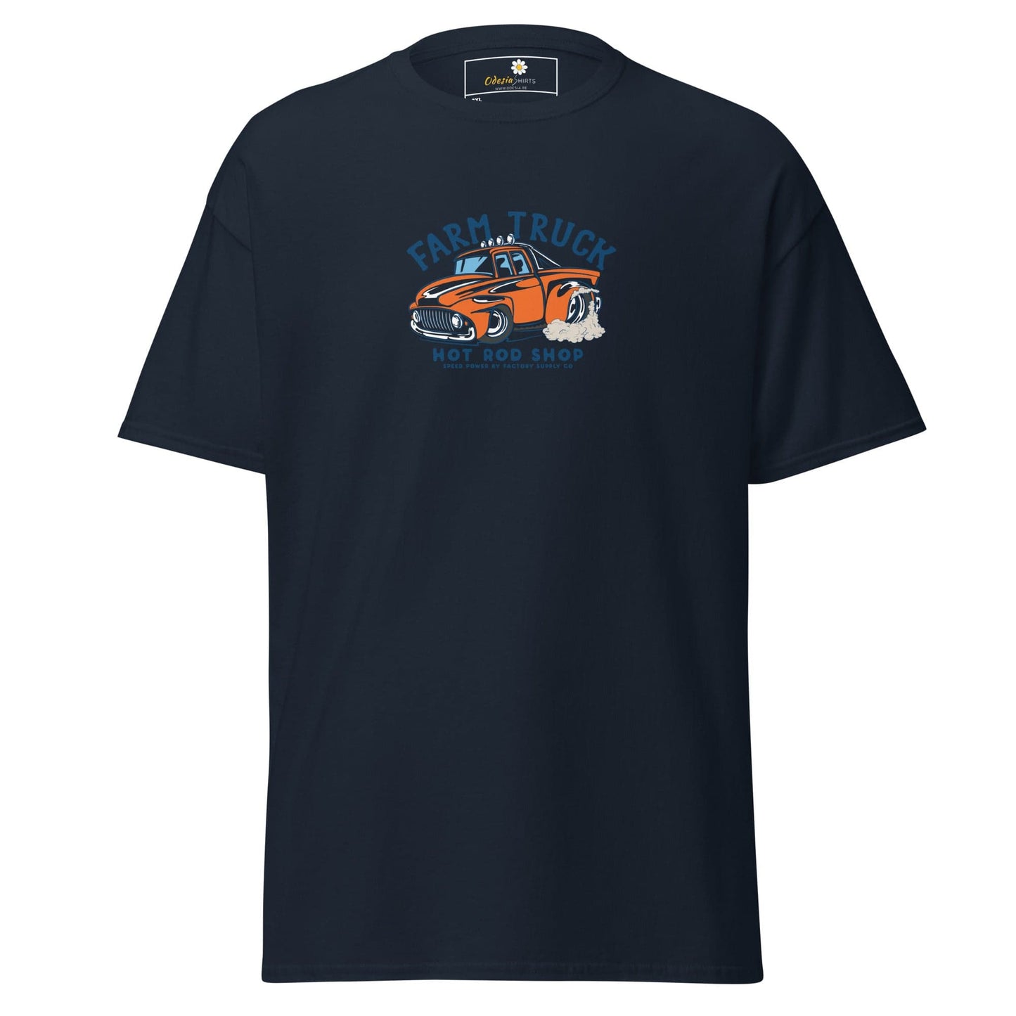 Navy blue t-shirt.