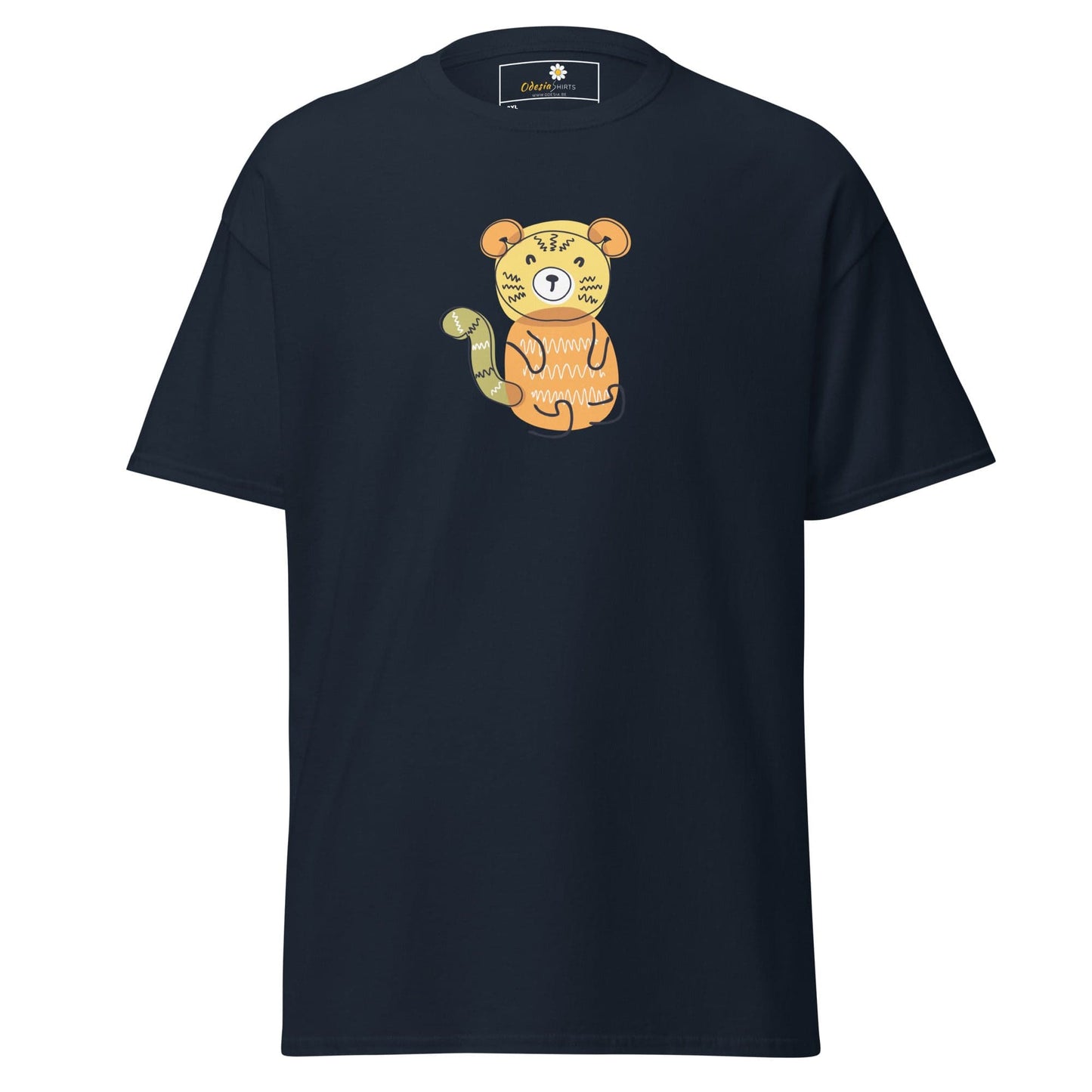 Navy blue t-shirt with tiger graphic from T-SHIRT DESIGN TEE for Men and Women size 2XL-5XL