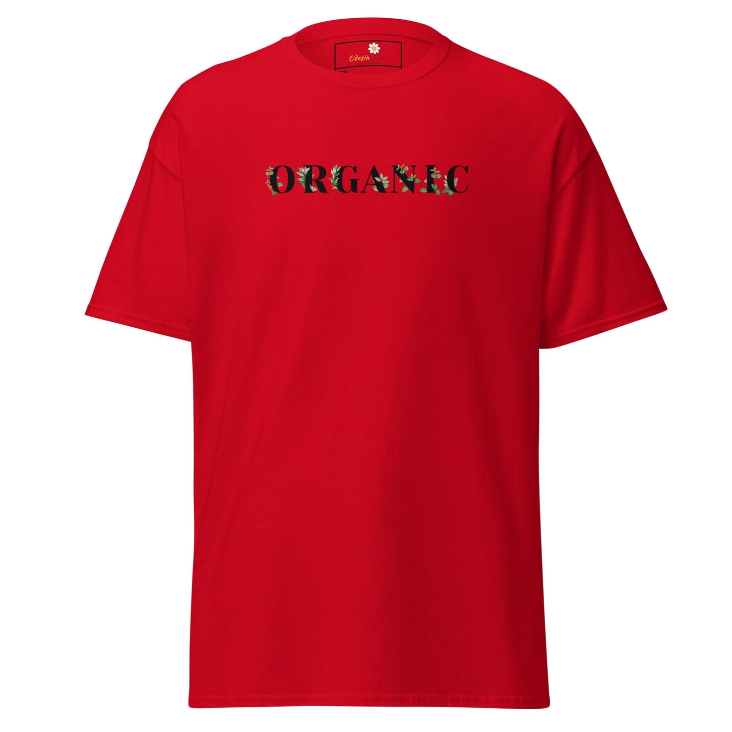 Red t-shirt with floral text from T-SHIRT DESIGN TEE for Men and Women in 2XL to 5XL
