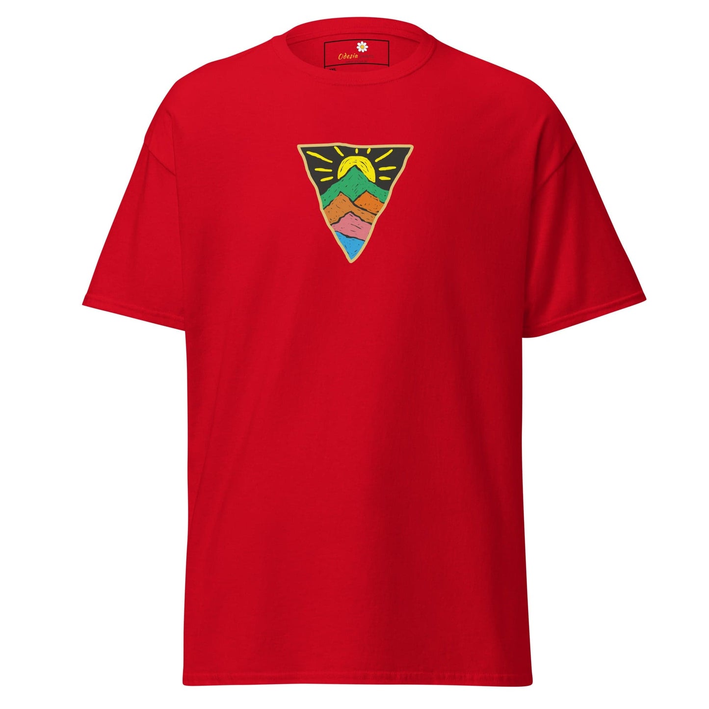 Red T-shirt with mountain graphic from T-SHIRT DESIGN TEE for Men and Women size 2XL to 5XL