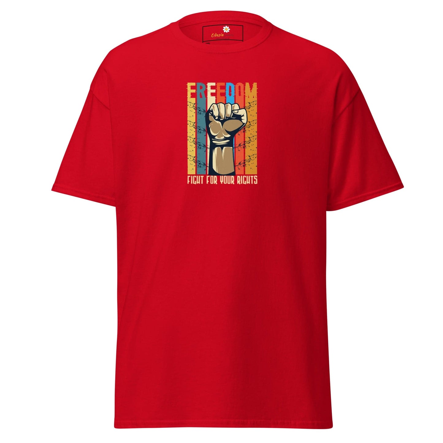Red T-shirt with Freedom graphic from T-SHIRT DESIGN TEE for Men and Women in 2XL to 5XL