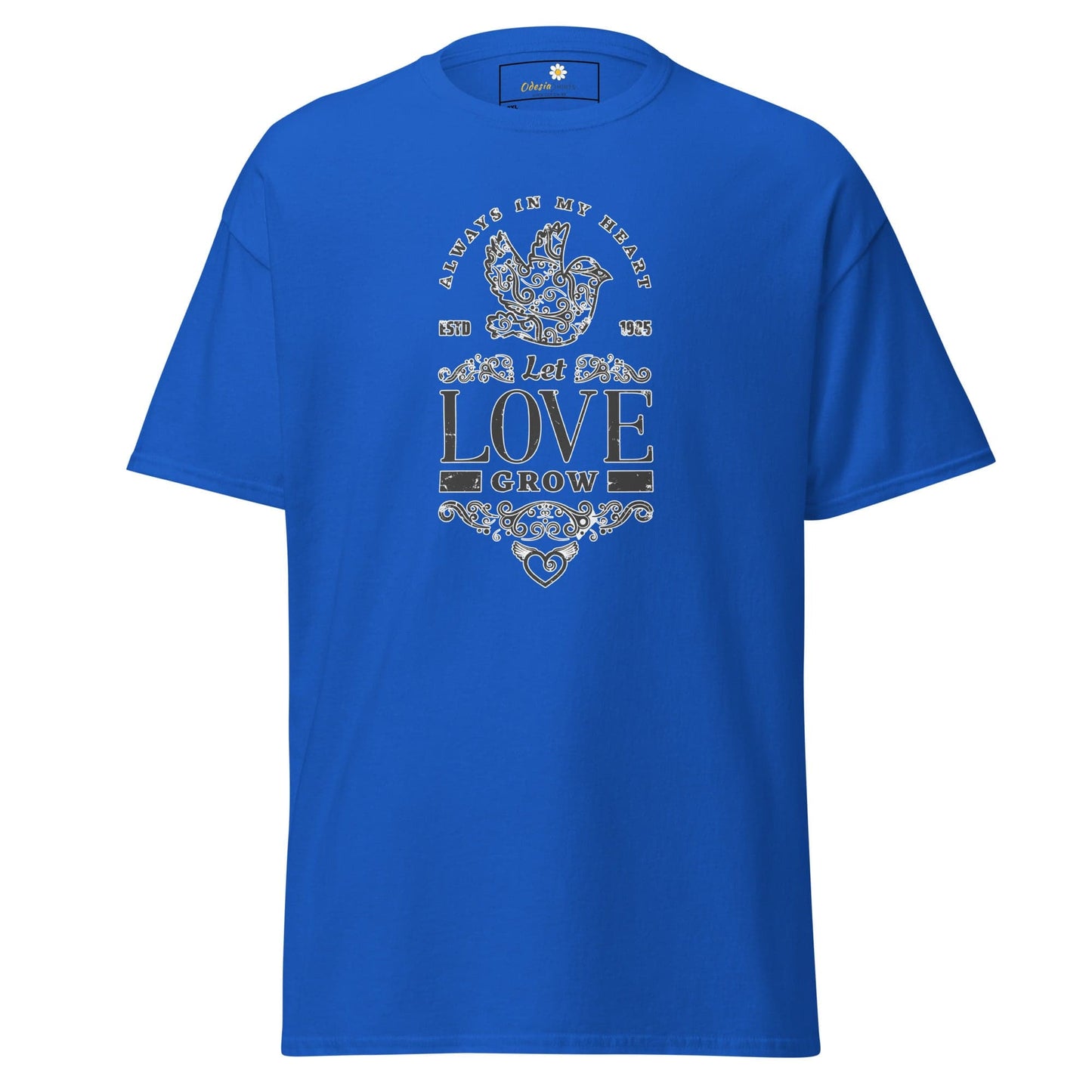 Blue T-shirt with graphic design for Men and Women in sizes 2XL to 5XL