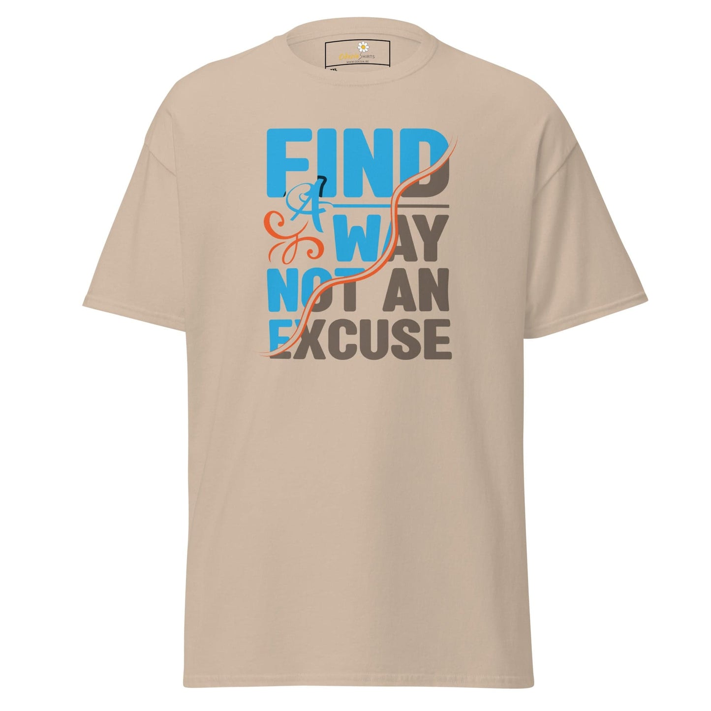 Beige men’s and women’s T-Shirt Design Tee with motivational text in 2XL to 5XL sizes