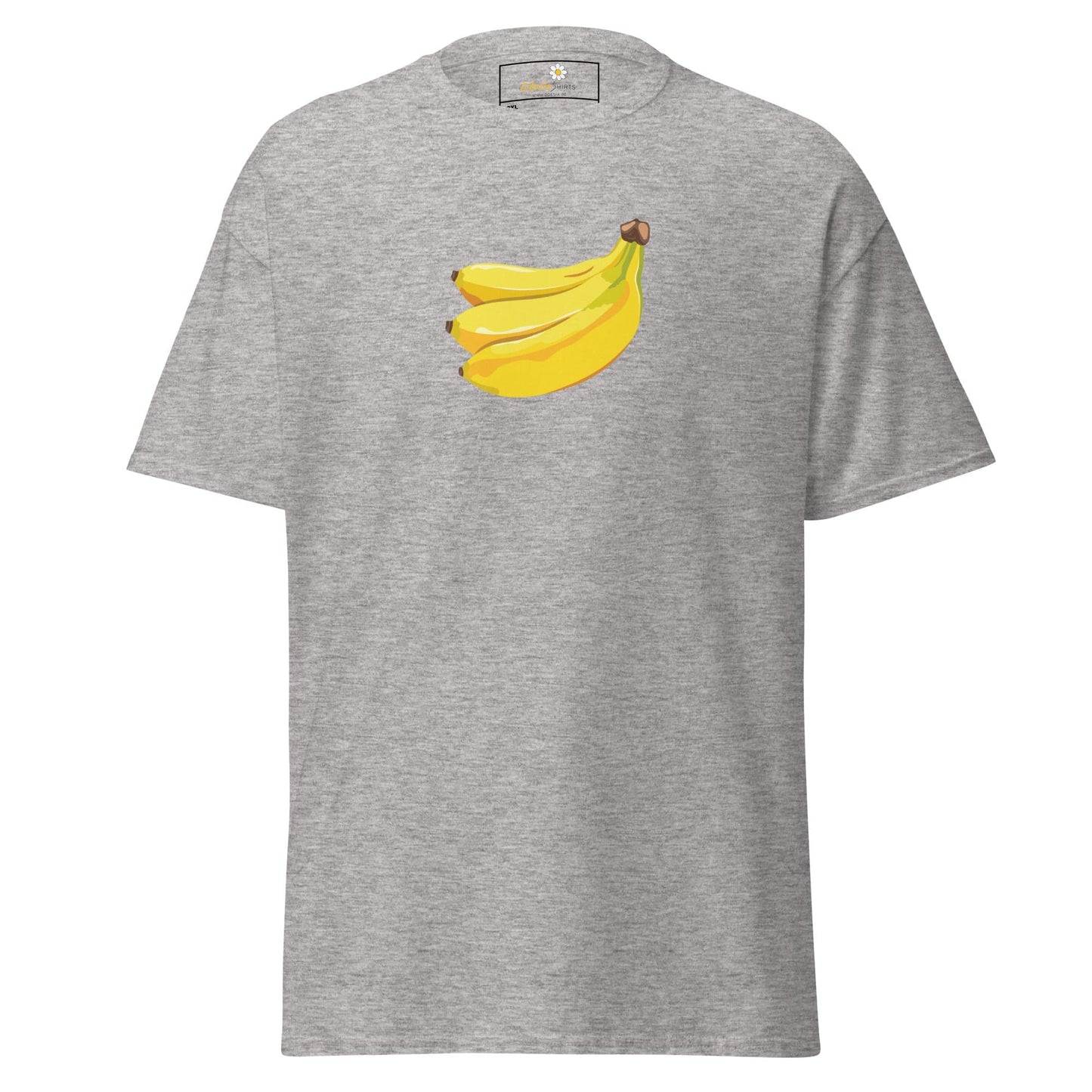 Gray T-shirt featuring Banana graphic, suitable for Men and Women sizes 2XL to 5XL
